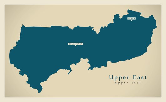 Modern Map - Upper East region map of Ghana GH